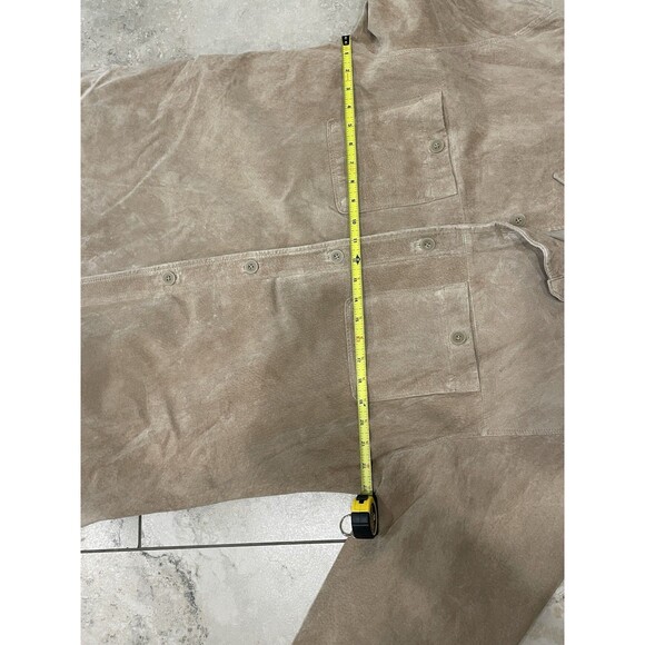 St John’s Bay  Leather Button-Up Shirt with Chest Pockets - Picture 8 of 9